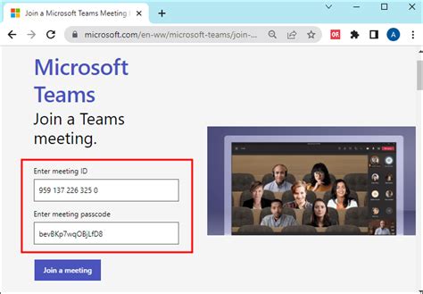 Join a Microsoft Teams Meeting by ID .